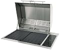 Kenyon Texan Built-In Electric Grill, UL-Approved For Indoor And Outdoor Use, Stainless Steel Body, Rust-Proof Grill, Quick Heat Up, Alternative For Gas And Charcoal Grill, Dishwasher Safe Grates