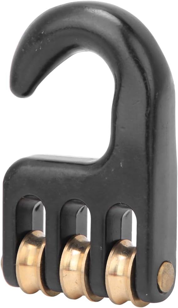 3 Roll Wheel Windsurf Rigging Pulley Hook, Strong Aluminium Alloy Windsurfing Hardware Accessories Universal Heavy Duty Boat Equipment Reducing Friction Surfing for Sail Outdoor Use Black