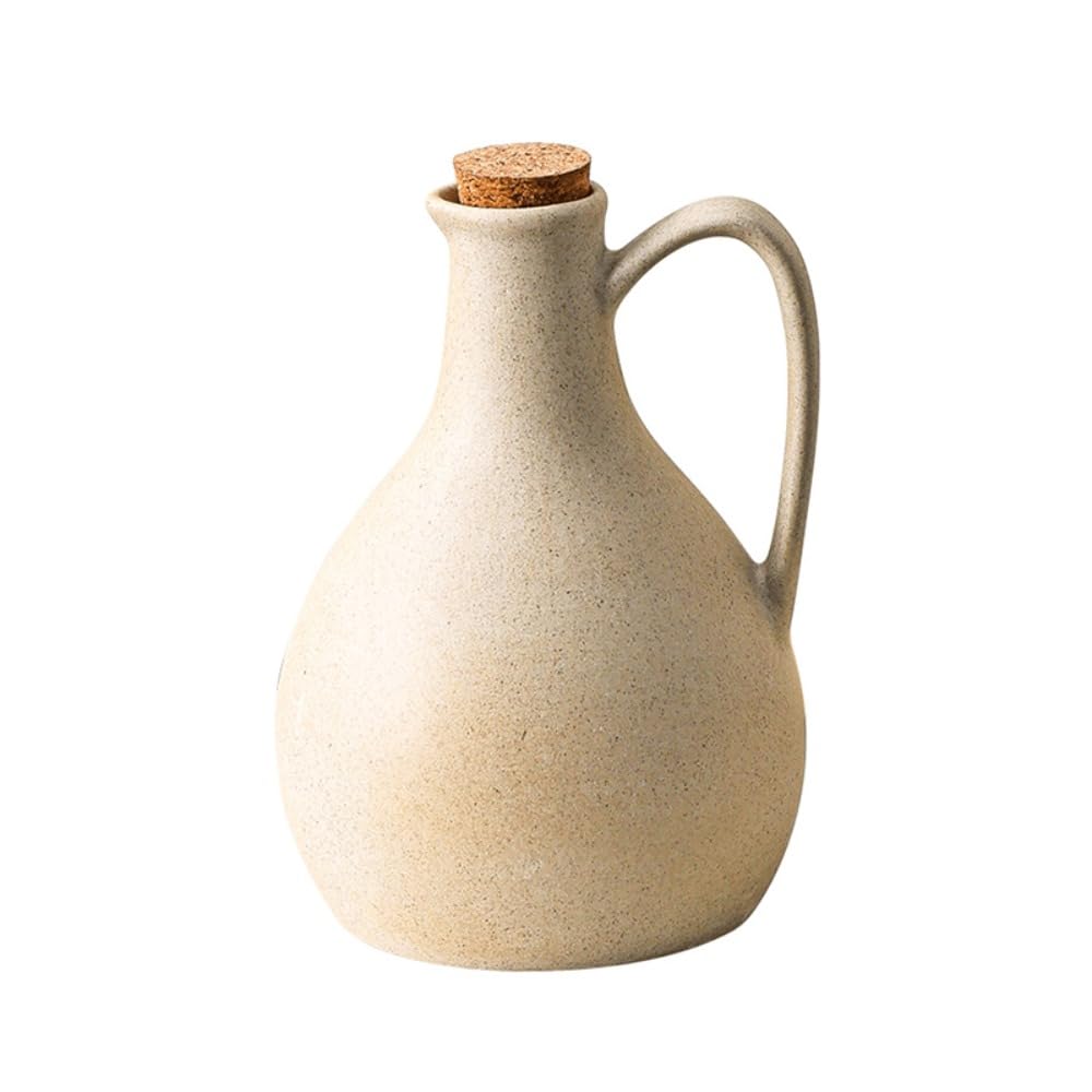 Botella de salsa de soja de cerámica con tapa, dispensador de vinagre de estilo japonés, accesorio de cocina rústico para servir salsa, condimentos y aderezos