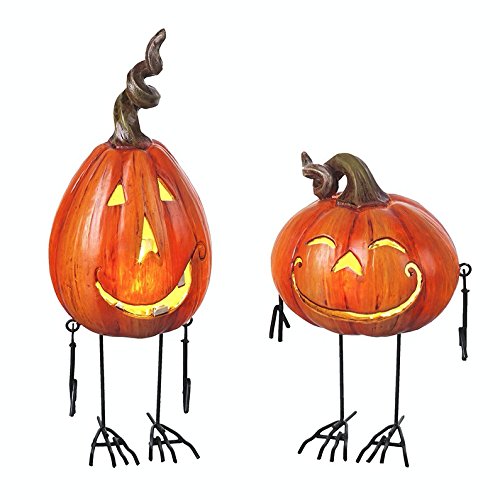 Heaven Sends Metal and Resin LED Pumpkins with Dangling Arms (Both)
