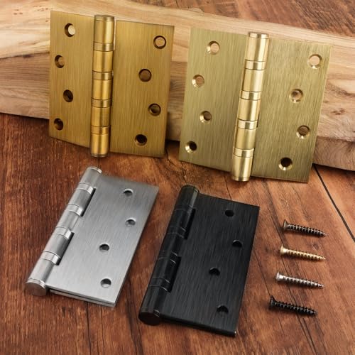 Komsen 3 Pack Ball Bearing Door Hinges,4in x 4in Door Hinges,Heavy Duty Stainless Steel Door Hinges for Exterior & Interior Doors,Smooth and Quiet, Non Removable Pin (Gold) by komsen - Image 7