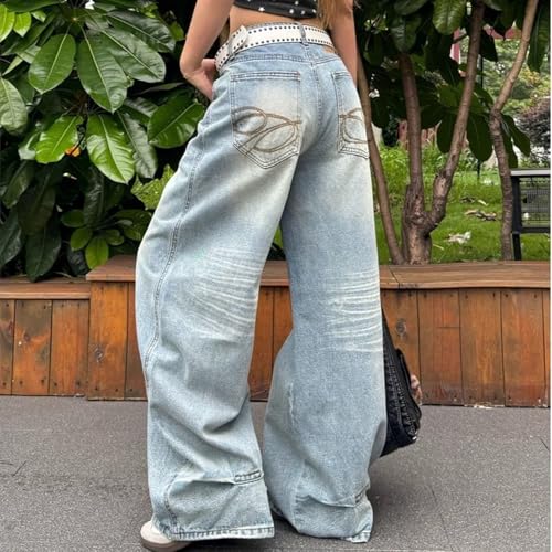 Baggy Jeans Men Y2K Washed Wide Leg Denim Pants Embroidery High Waisted Oversize Streetwear for Skater Jeans3