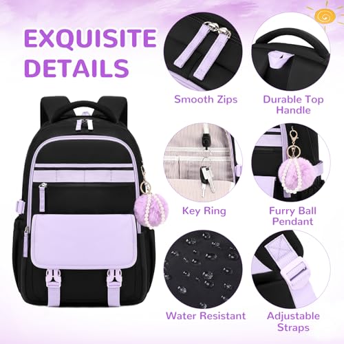 Mochila Escolar para Niñas ASKSKY 15.6 Pulgadas miniatura 5