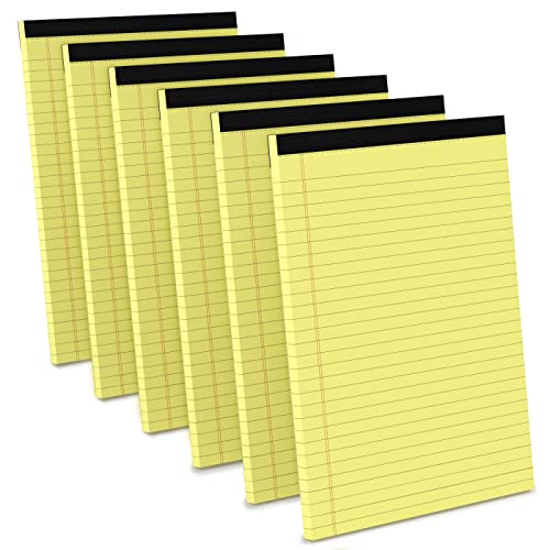 Yellow Legal Pads Writing Pads 6X9 In 80Gsm Yellow Paper Note Pads For Work 6 Pack Small Legal Pads 6X9 Yellow Perforated To Do List Notepads Narrow Ruled Lined Writing Note Pads 30 Sheets Per Notepad #TOP5