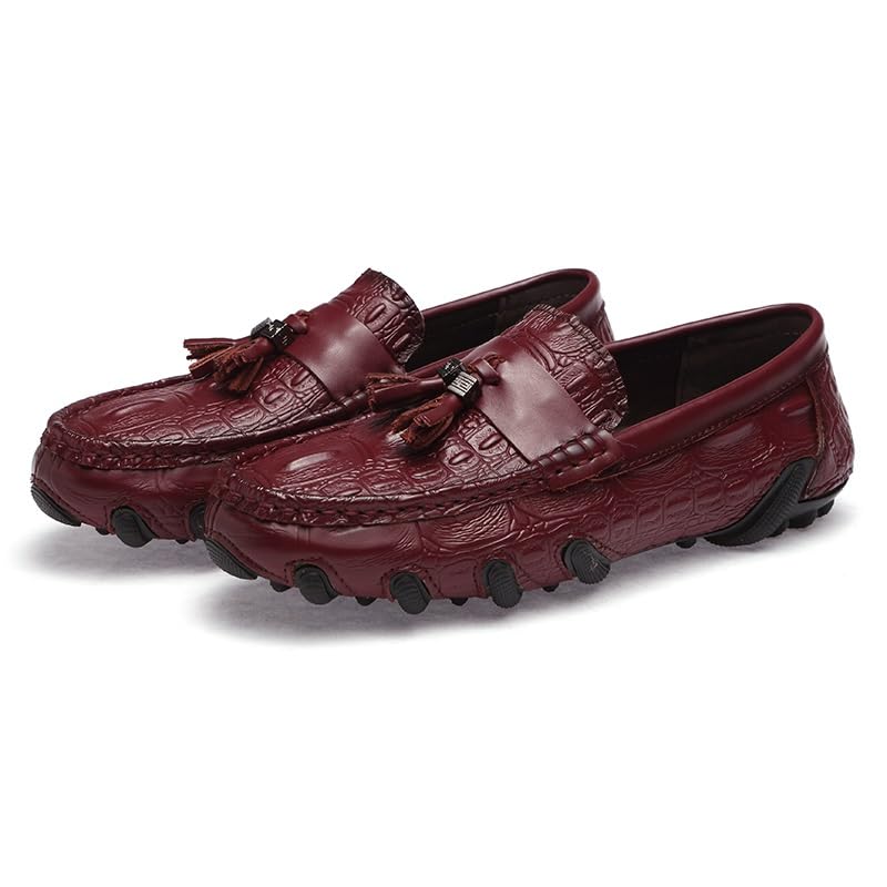 Men's Loafers PU Leather Tassel Penny Loafers Flexible Lightweight Flat Heel Classic Slip-on