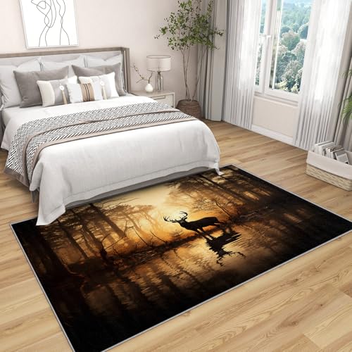 Tapete decorativo rectangular 3x4 con diseño de ciervo miniatura 3