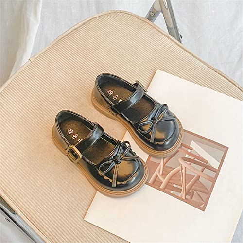 Baby Girls PU Leather Mary Jane Shoes Toddler Little Kid Dress Shoes Cute Bowknot Princess Shoes for Little Girl (Black, 12.5 Little Child)2