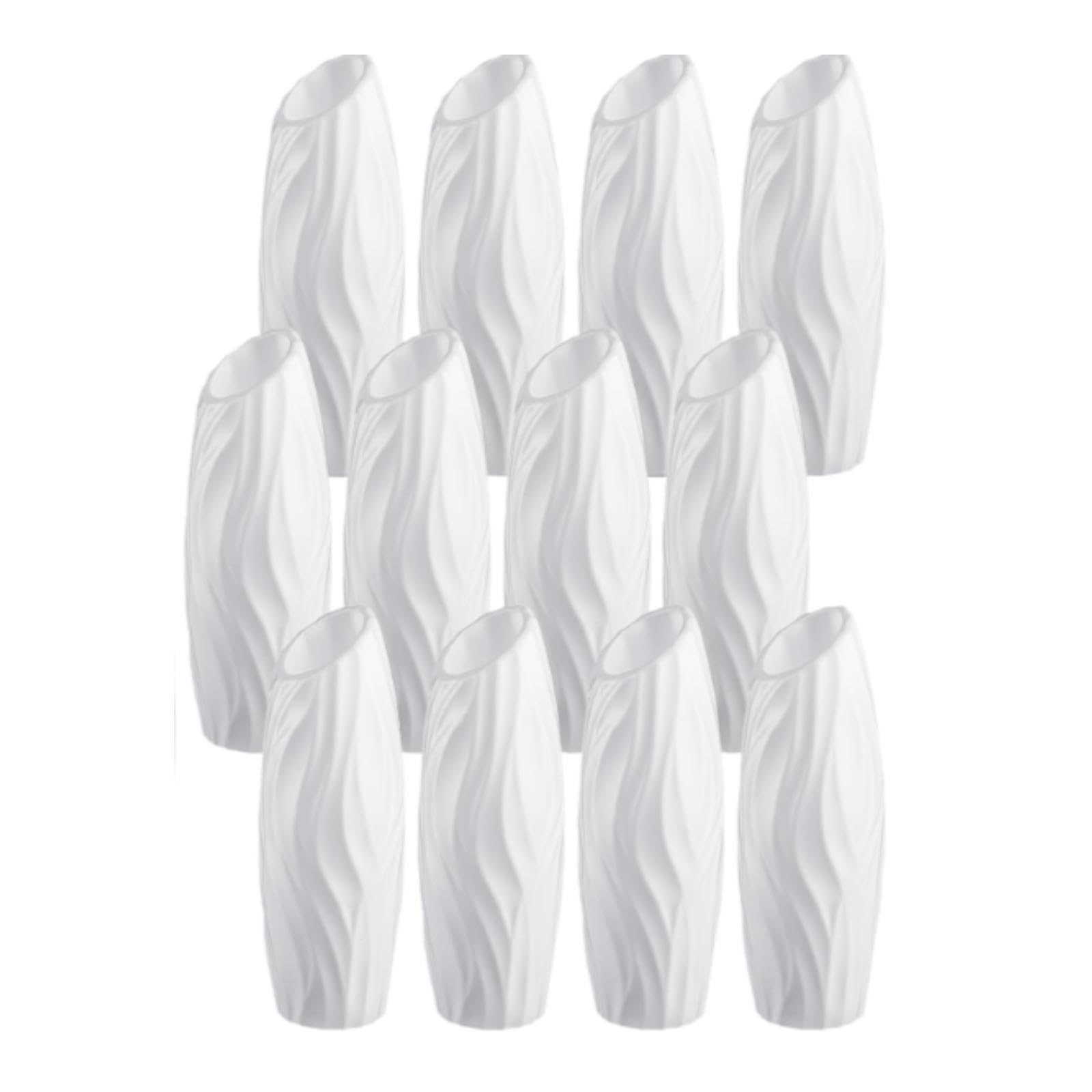 Jarrones para flores blancos en pack de 12 unidades para decoración de mesas