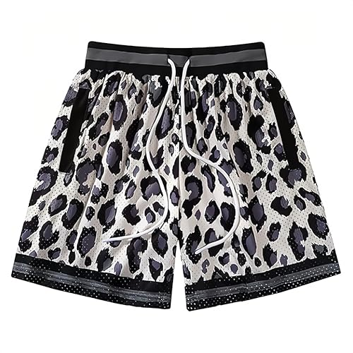 Mens-Patterned-Plaid-Spotted-Sports-Shorts-Casual-Vintage-Summer-Street-Hip-Hop-Basketball-Shorts