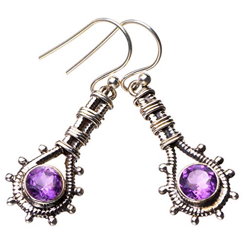 Boucles d'oreilles améthyste naturelle argent 925 cadeau idéal femme StarGems