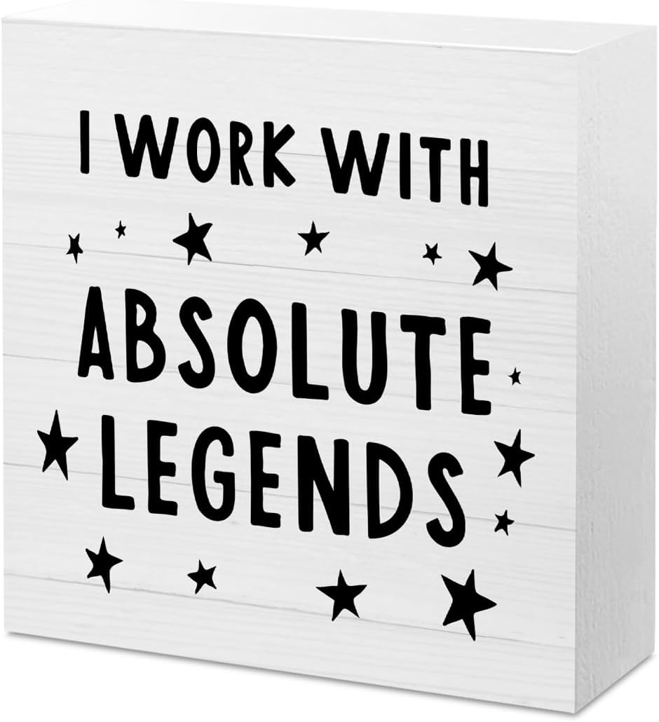 Funny Office Sign Office Gag Gifts Wooden Box Office Desk Accessories for Office Coffee Table Shelf Cubicle Pantry Joke Gifts for Women Men Coworkers Colleagues Brother