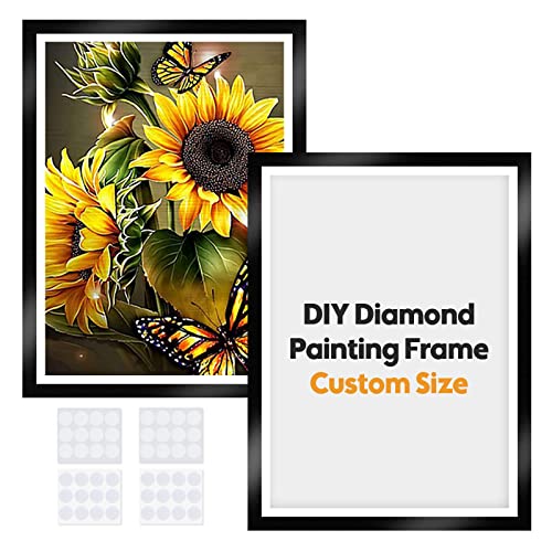 MXJSUA Diamond Painting Frame, Black Diamond Painting Frames for 30x30/30x40/35x35, DIY Diamond Painting Frame Accessories Picture Photo Diamond Art Frames, Self-Cutting Frame Strip Tape (5 Meters)