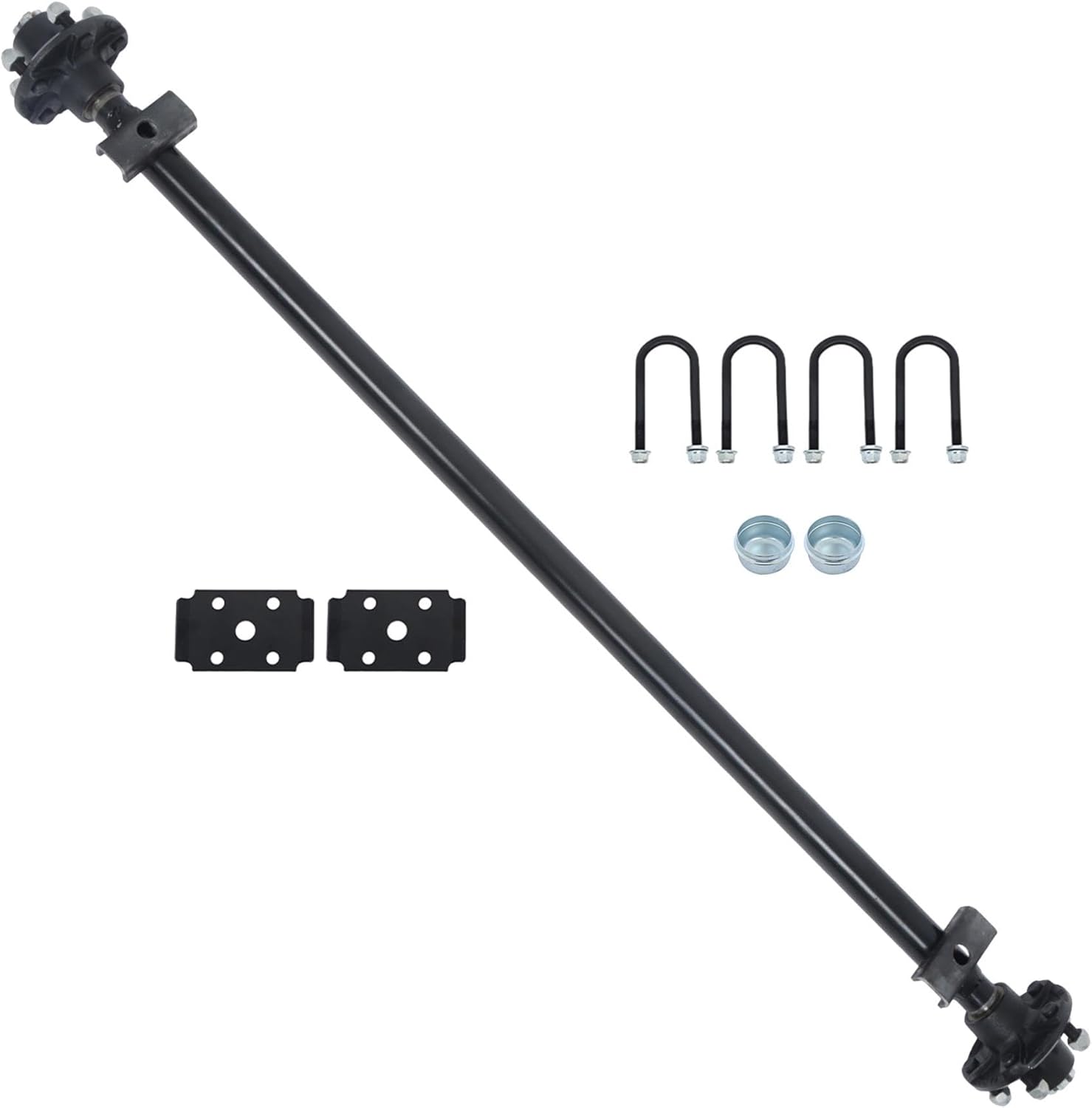 Trailer Axle 2000 lbs Axle Beam 5 Lug Trailer Axle 56.5 inch Hub Face 46.5 inch Spring Center