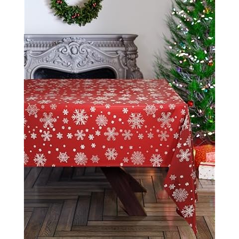 Emma Barclay Red Snowflake Table Cloth Cover