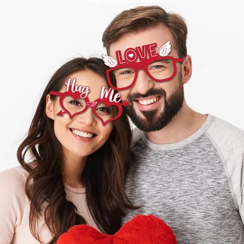 Image of Festiko Set of 6 Pcs Valentine's Day Party Glasses, Love Glasses For Couples, Valentine's Glasses Photo Props