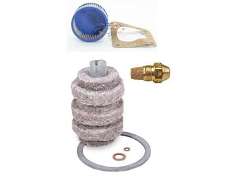 Oil Burner Tune Up Kit 0.65 Gallon 80 Solid Nozzle, 1A-30 Original Wool Felt Oil Filter and"A" Pump Screen Oil Burner Maintenance Kit