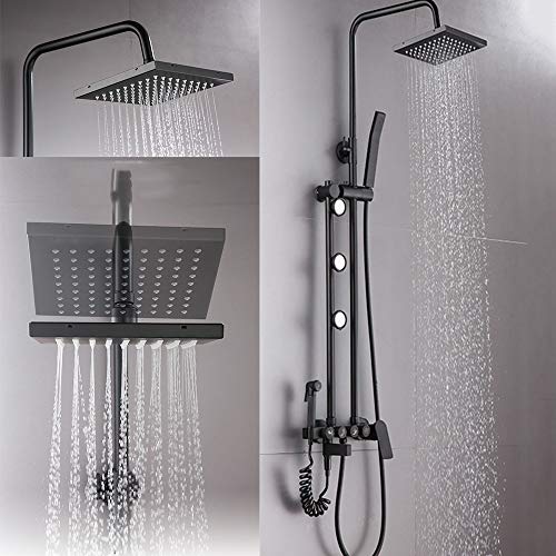 Ensemble de douche multifonction noir mat pour mitigeur eau chaude - 6