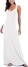 EXCHIC Femmes Casual Solide sans Manches Maxi Robe Longue D'été Sexy Plage Débardeur Robe