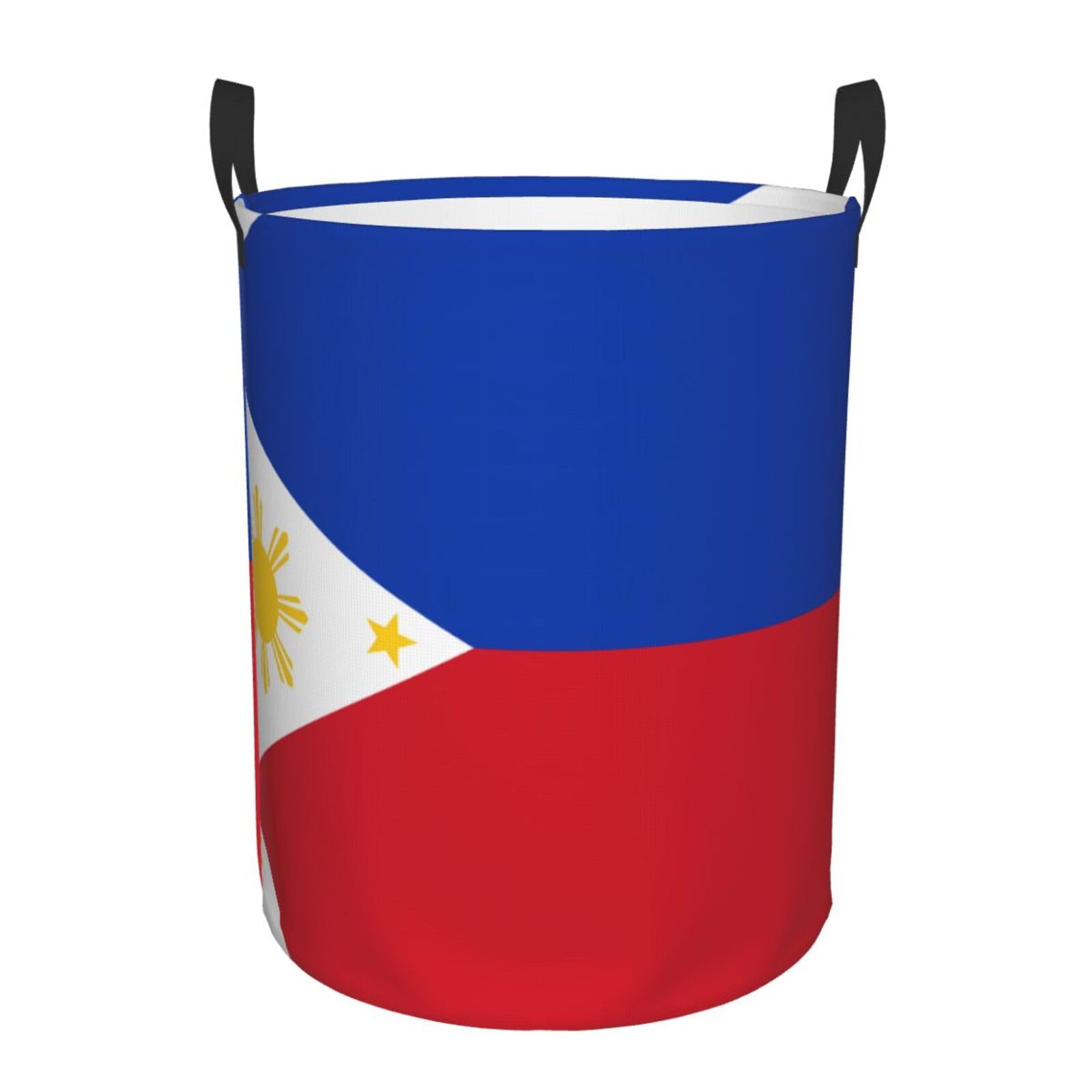 S Circular Hamper Philippine flag Print for Dirty Clothes