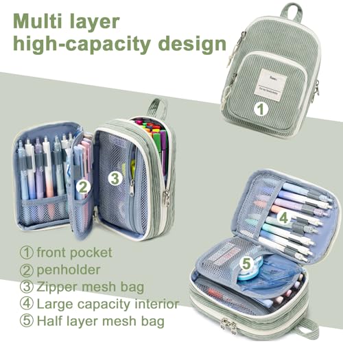 Image of LEDAOU Pencil Case Cute Zipper Pencil Pouch Large Capacity Pencil Bag Organizer School Supplies for Girls Boys Kids