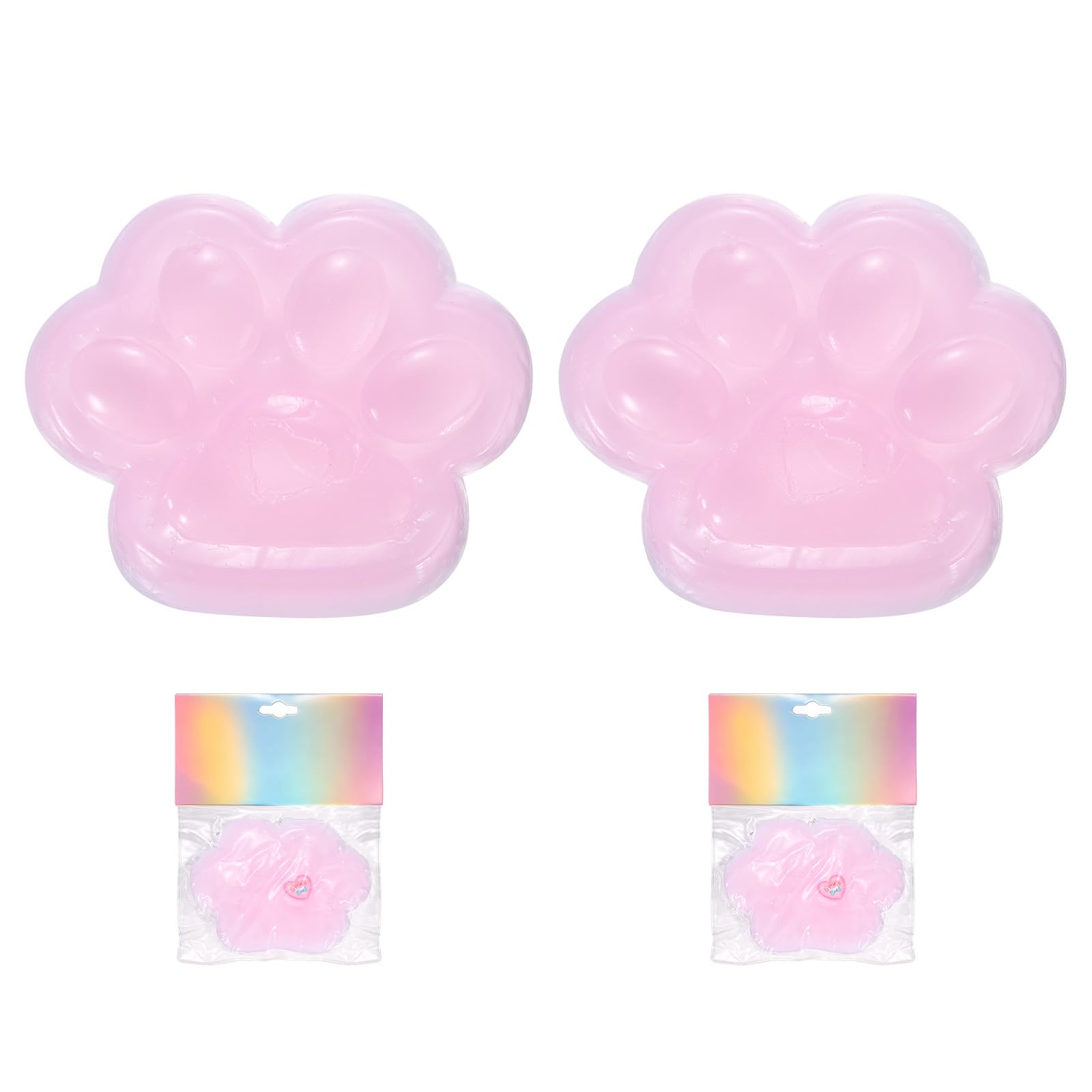 sourcing map 4.7 Inch Cat Paw Squeeze Toy, Cute Cat Paw Sensory Toy Soft Funny Fidget Toy Perfect for Stress Relieving, Party Favors & Birthday Gifts (Light Pink, 2pcs) — image 1