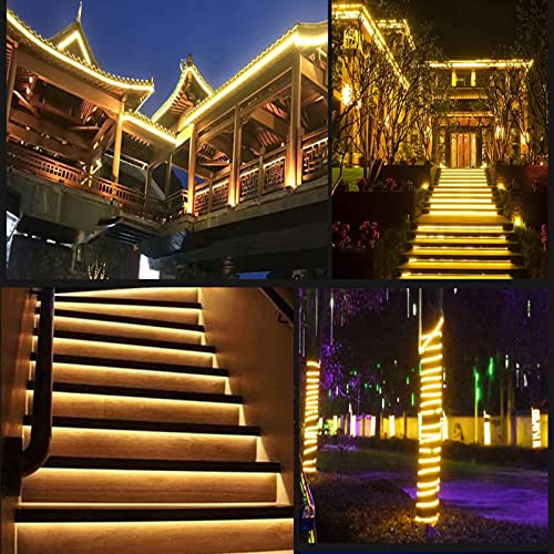 Cinta led solar exterior 16.4 pies 280 LEDs blanco cálido miniatura 4
