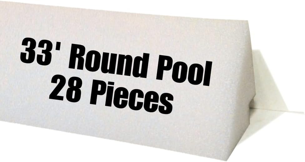 Freetime Fun 46" 28 PCS Peel and Stick Pool Cove for 33' Round Above Ground Pool - Dense Closed Cell Foam Peel and Stick Above Ground Pool Cove with Adhesive Back for Pool Liner Protection
