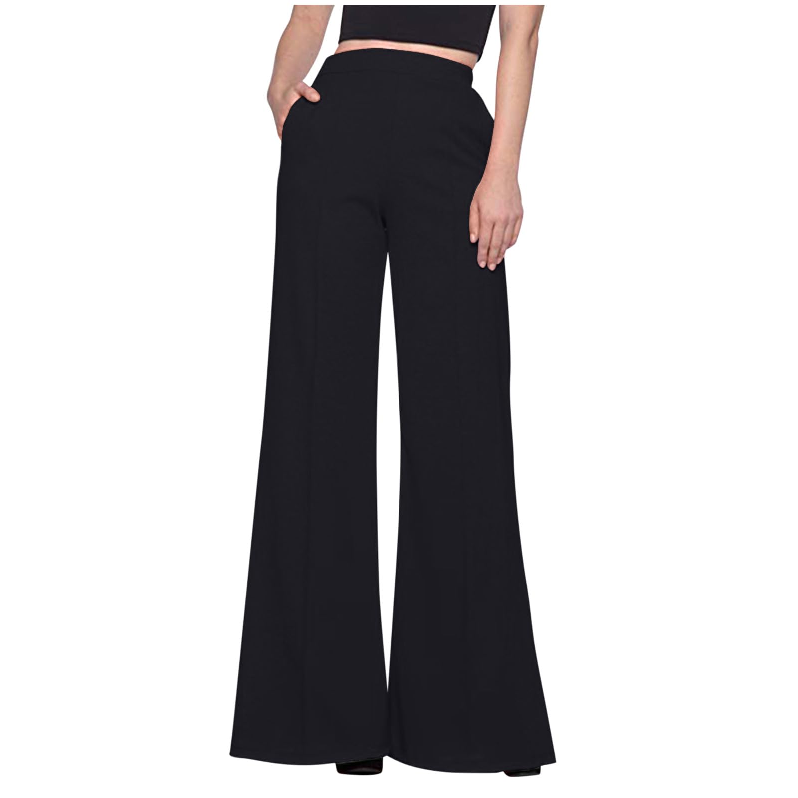 Dress Pants for Women Premium Business Casual Suit Trousers Palazzo Wide Leg Flare Pants Loose Fit Work Office