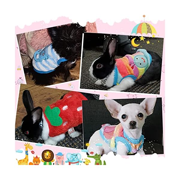 8 pieces warm pet shirts for dog rabbit cat puppy bunny clothes with caterpillar horse star pattern cute soft flannel pet sweater comfortable pet costume boy girl kitten puppy chihuahua animals (xxs) - image 6