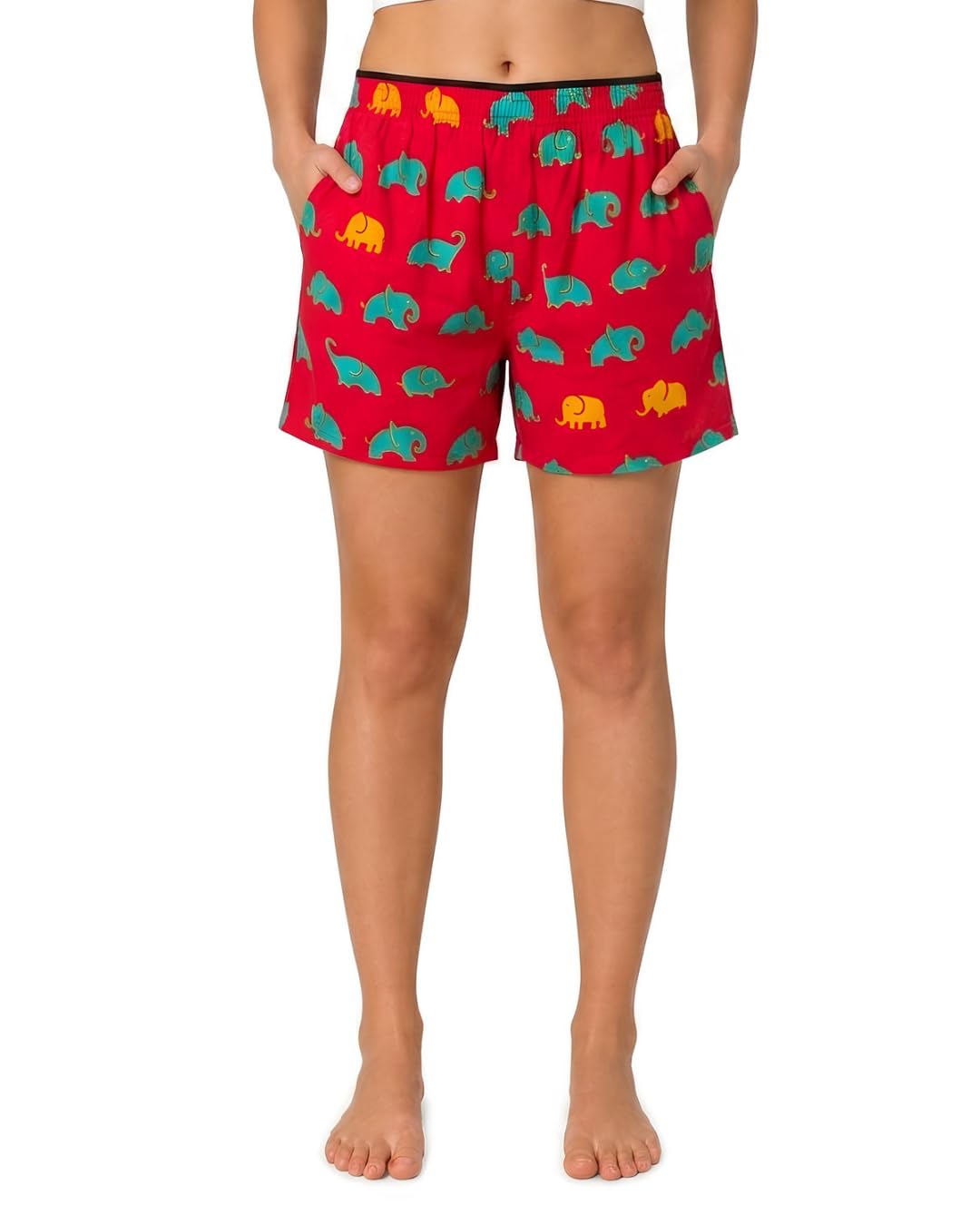 fockse Women's Boxer Shorts 100% Rayon with Comfort Fit Elastic and Dual Pockets - Funky Printed Women Lounge Shorts Super Soft Fabric Ideal-picture-50
