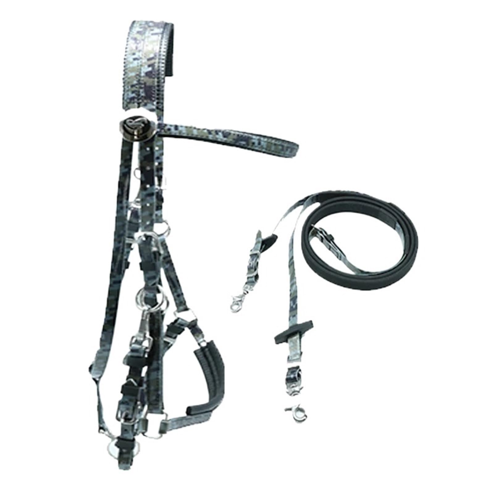 Riendas de brida caballo verde, silla montar sintética, Material nailon y PVC, cabestros, resistencia for sendero