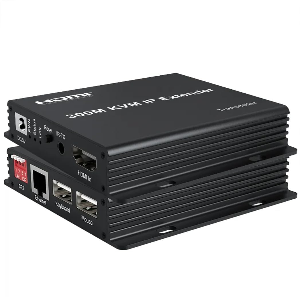MICROWARE 300M HDMI KVM IP Extender 1080P 60Hz KVM Over IP Support Network Switch up to 300M Cat5e/6 to HDMI Receiver Keyboard Mouse(with EU Plug)-image-22