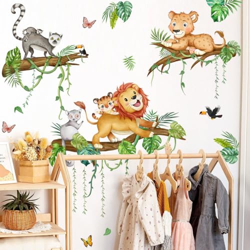 Vinilos decorativos animales de la jungla 35.43"x11.81" miniatura 6