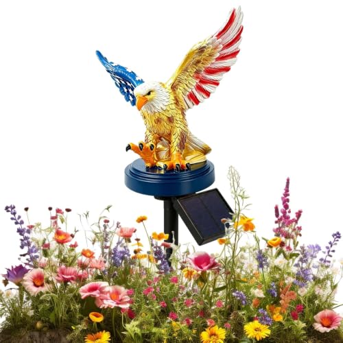 Luces Solares para Jardín de Águila LED Adornos Patrióticos Exterior