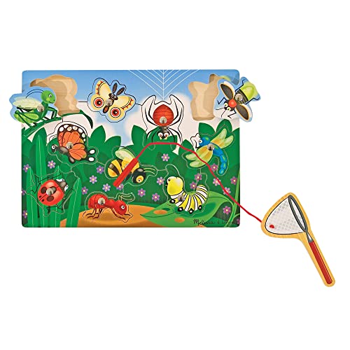 Melissa & Doug Magnetic Wooden Bug-Catching Puzzle Game (10 Pcs) #TOP6