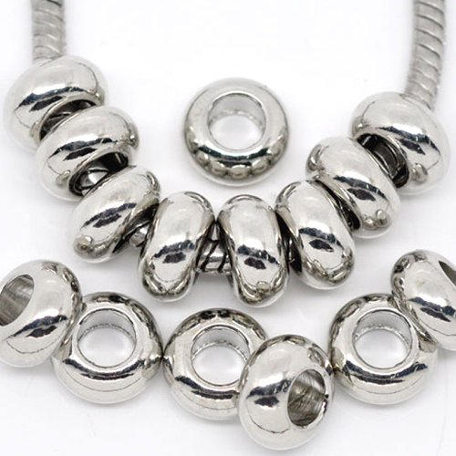Charm Spacer Beads – Set of 10 Silver Tone Spacers, Compatible with European, Troll, Chamilia, and European-Style Snake Chain Bracelets3