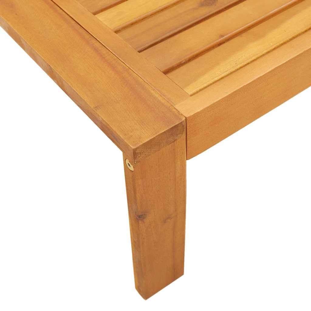 Salon de Jardin modulable en Bois Massif Acacia avec Coussins rembourrés Blanc crème pour terrasse Balcon Patio véranda, Ensemble canapé 2 pièces avec Table, Assise et Dossier Confortables