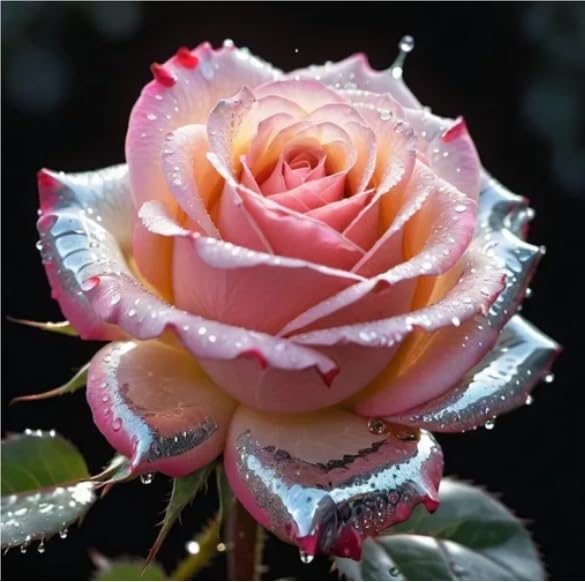 Eleganza Bulbi di Rosa - Perenne, Colori vivaci, Bassa Manutenzione, Decorazione d'Interni-5 Bulbi-D