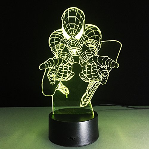 Preisvergleich Produktbild Weihnachtsgeschenk 3D Nachtlicht Super Hero Bunte Fernbedienung Touch Led Beleuchtung Kreative Nachttischlampe, Möbel Dekoration Kinder Geburtstagsgeschenk
