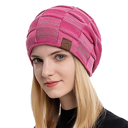 Gajaous Bonnet pour Femme Bonnet pour Homme en Maille Fine doublé Chaud Doublure Polaire Bonnet d'hiver Unisexe Cover