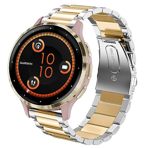 Bracelet en acier inoxydable Garmin Venu 3S maille élégante métal 18mm