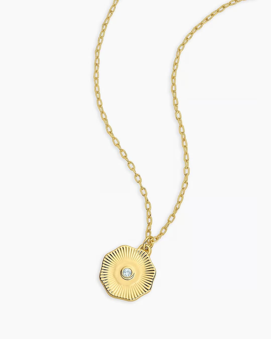 gorjana - Birthstone Coin Necklace 16"-18" - 18k Gold Plated Brass - Personalized Gemstone Options - Adjustable Chain Length - Gifting for special occasions - Image 5
