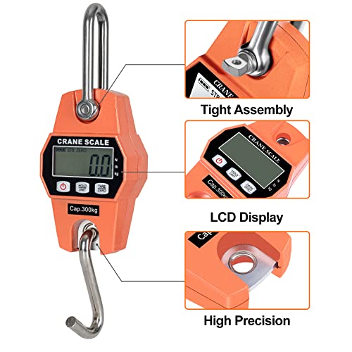 660 Lb Hanging Scale/Digital Hanging Scale, Crane Scale 300 Kg, Hard Cast Aluminum Housing Hd Led Display, Suitable For Fishing, Weigh Luggage, Private Farm, Hunting, (Battery Included) #TOP1