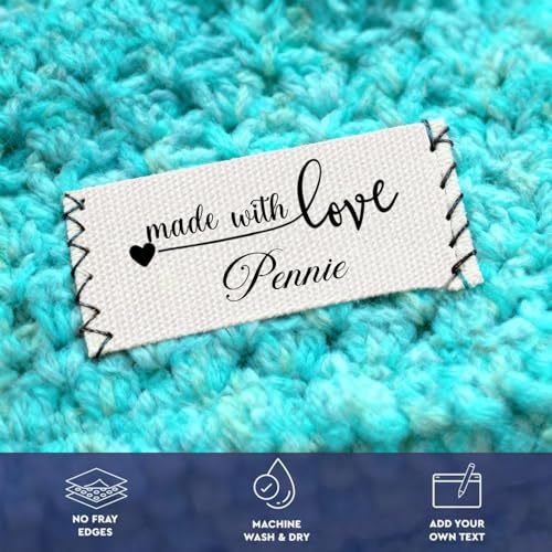 image for Lsoiapk Custom Cotton Tags Fabric Labels, Personalized Sewing Labels f