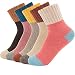 Womens Crew Socks Casual Comfy Cotton Warm Boot Socks Assorted Color (5 Pairs)