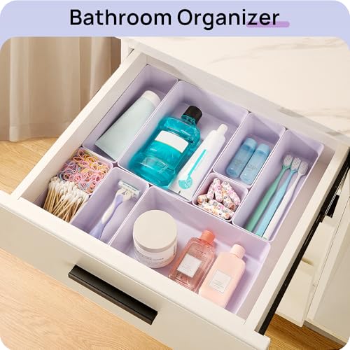 image for Vtopmart 25 PCS Plastic Drawer Organizers Set, 4-Size Versatile Bathro