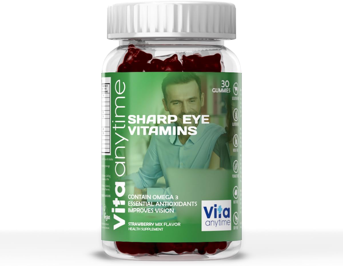 Sharp Eye Vitamins – For Men, Women & Kids (5+ Years) | Advanced Eye Health Support with Lutein & Zeaxanthin | Blue Light Protection & Eye Fatigue Relief | For Sharp, Healthy Eyes