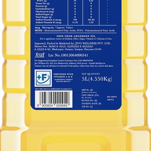 Image of Sano Canola Cooking Oil for Daily Use | Recommended for All Types of Cuisines | Lowest in Saturated Fat Content | Ideal for Health-Conscious Cooking | 5 Litre (Pack of 1) | Smart Cooking Choice