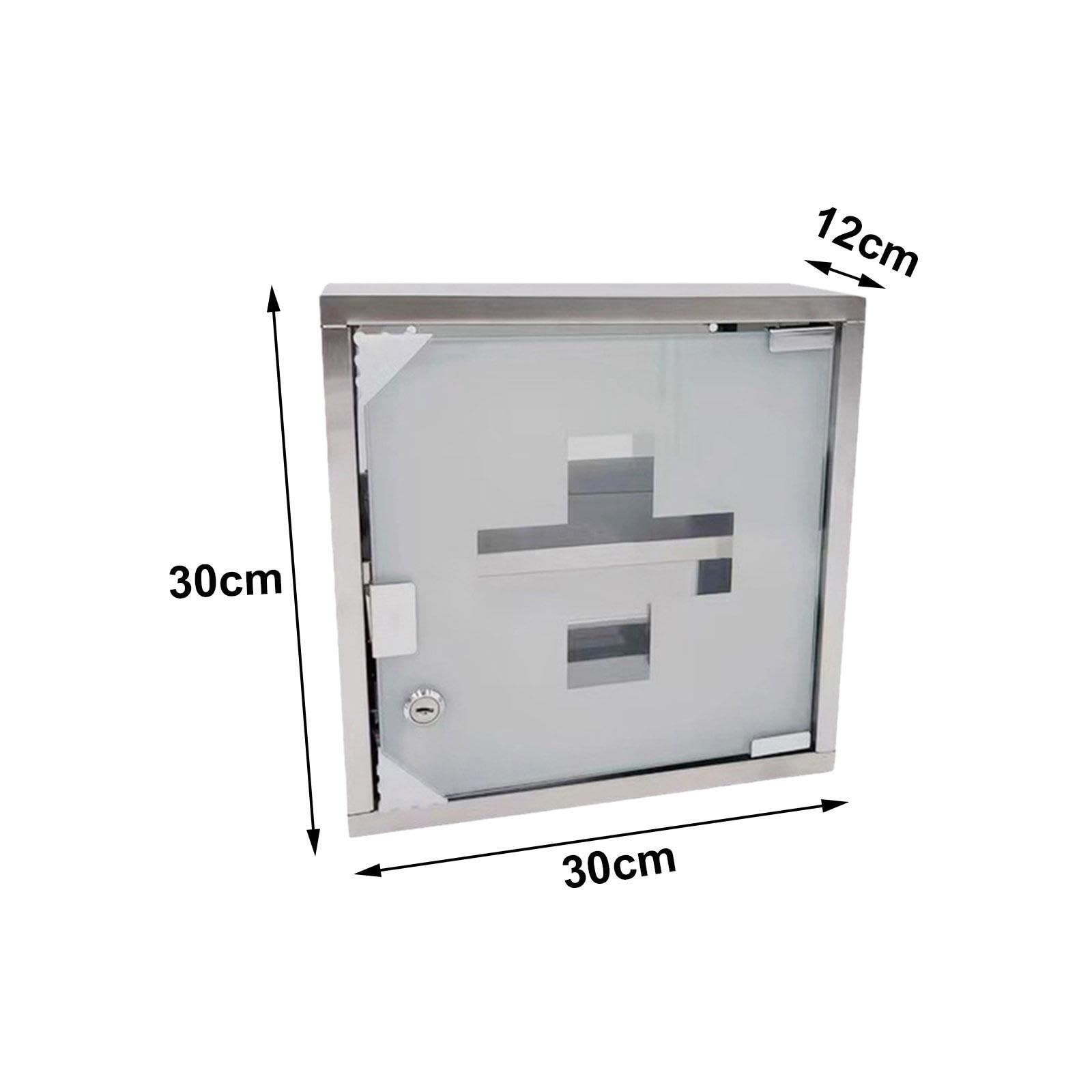 Botiquín de primeros auxilios de acero inoxidable de 2 capas, resistente, de pared, con amplio compartimento de almacenamiento, ideal para organizar