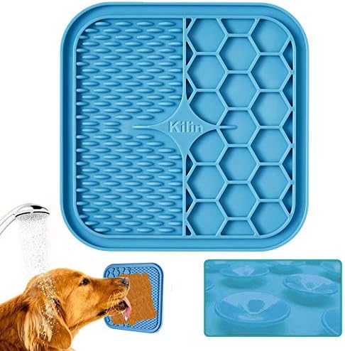 KILIN Dog Lick Pads,Dog Food Mat with Suction Cups,Boredom & Anxiety Reducer,Alternative to Slow Feeder Dog Bowls,Dog Toy Help Pets for Nail Trimming, Bathing,Snuffle Treat Mat for Dogs&Cats